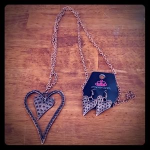 Paparazzi Copper Heart earring and necklace set